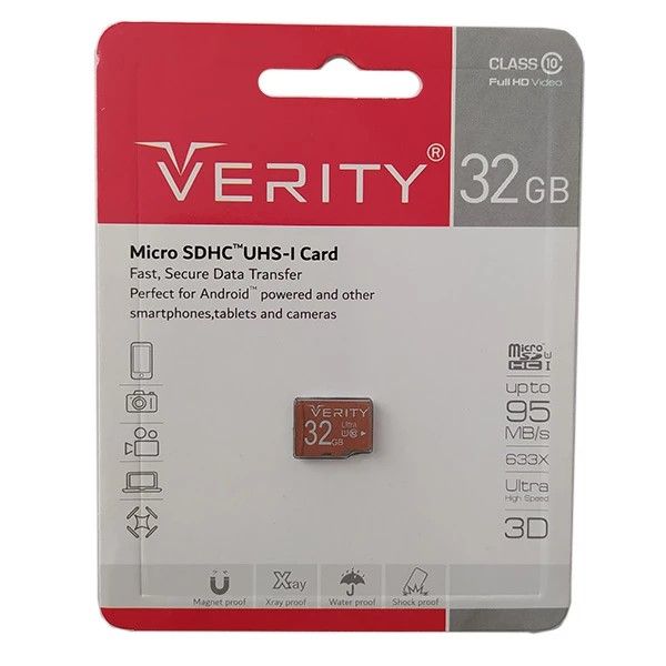 کارت حافظه microSDXC وریتی مدل 633X کلاس 10 استاندارد UHS-I سرعت 95MBps ظرفیت 32 گیگابایت