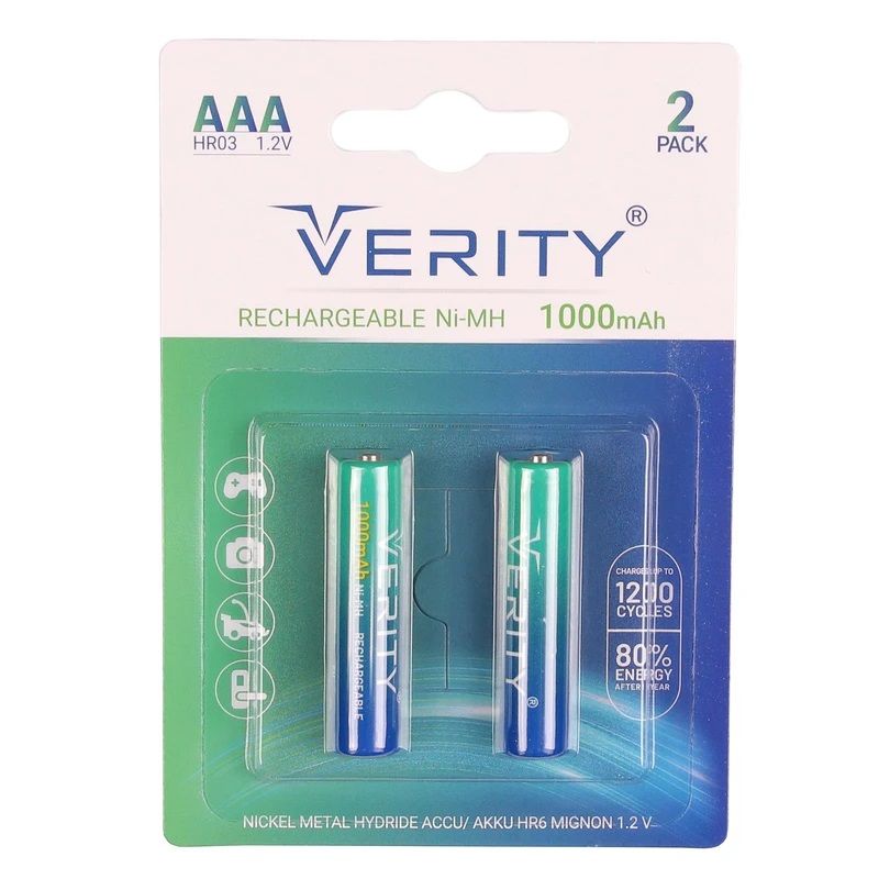 باتری شارژی نیم قلمی وریتی مدل VERITY Ni-MH 1000 mAh