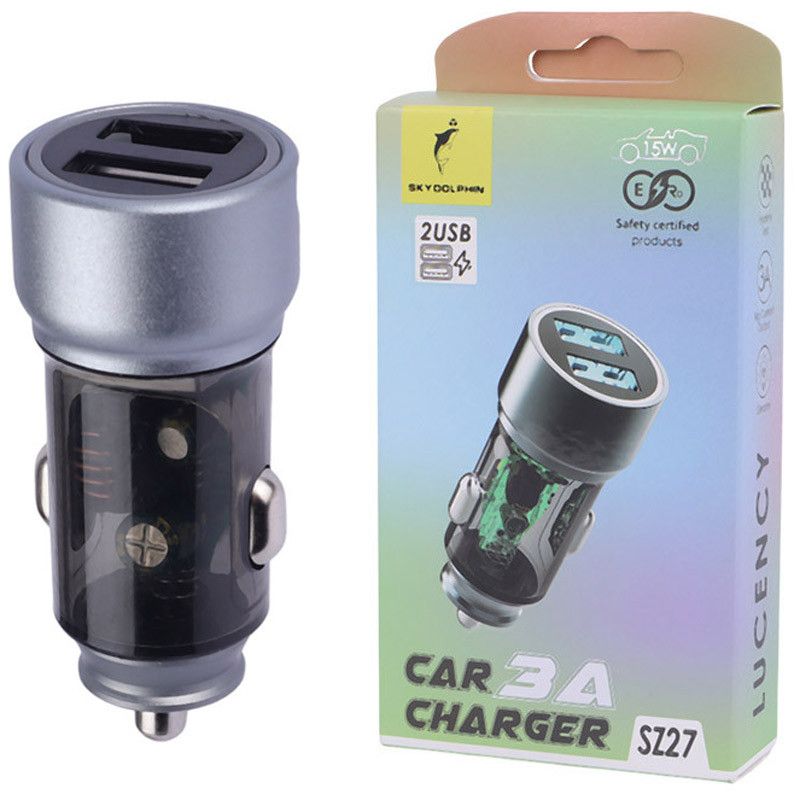 شارژر فندکی خودرو اسکای دلفین مدل SKYDOLPHIN SZ27 3A 15W