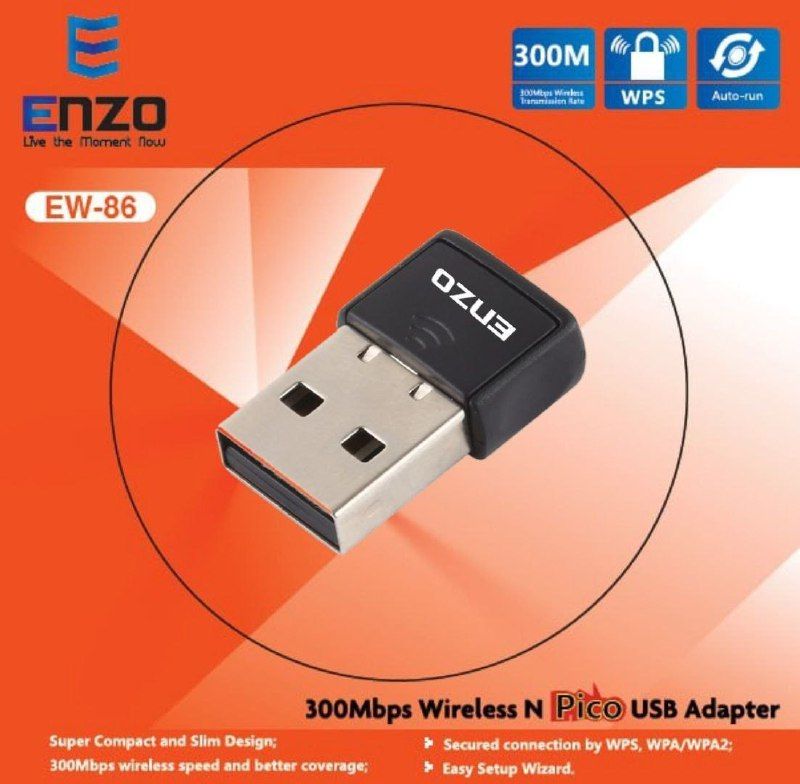 کارت شبکه USB انزو مدل ENZO EW-86 300Mbps