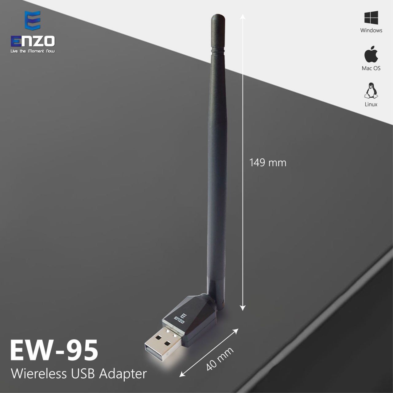 کارت شبکه آنتن دار USB انزو مدل ENZO EW-95 300Mbps
