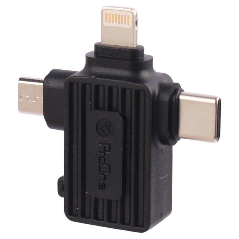 مبدل سه کاره OTG USB به Micro USB + Type-C + لایتنینگ پرووان مدل ProOne PCO10