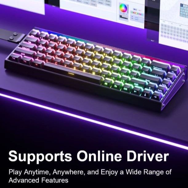 کیبورد گیمینگ سیمی مکانیکال آئولا مدل AULA HERO68HE JADE KING MAGNETIC SWITCH