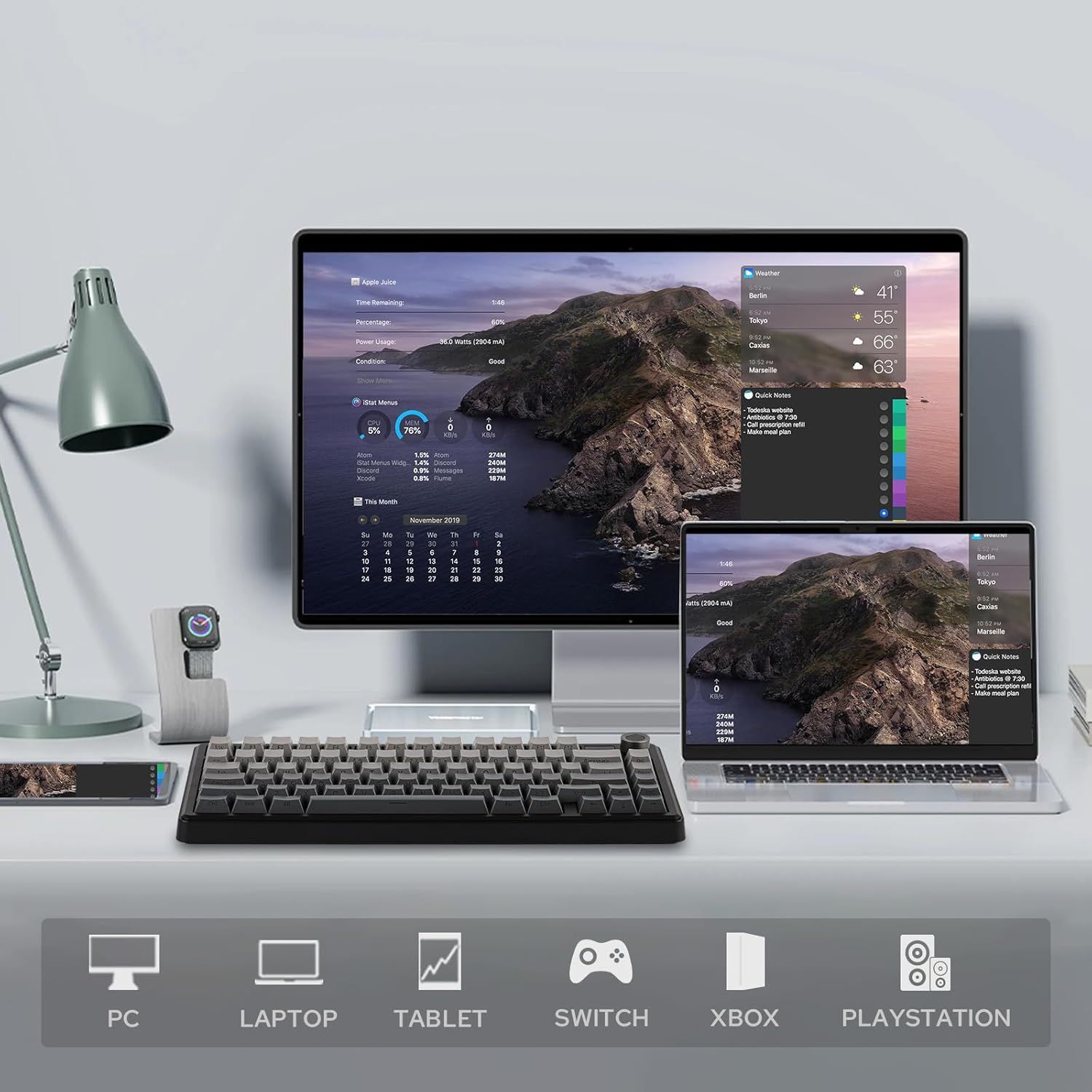 کیبورد گیمینگ بی سیم بلوتوثی مکانیکال آئولا مدل AULA F75 MAX REAPER SWITCH با صفحه نمایش