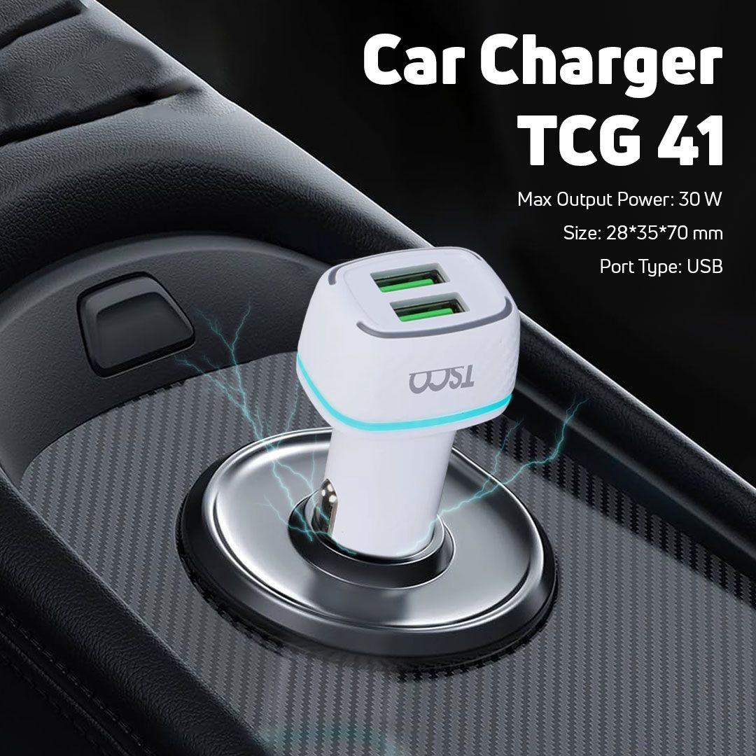 شارژر فندکی خودرو تسکو فست شارژ TSCO TCG41 3A QC3.0 30W
