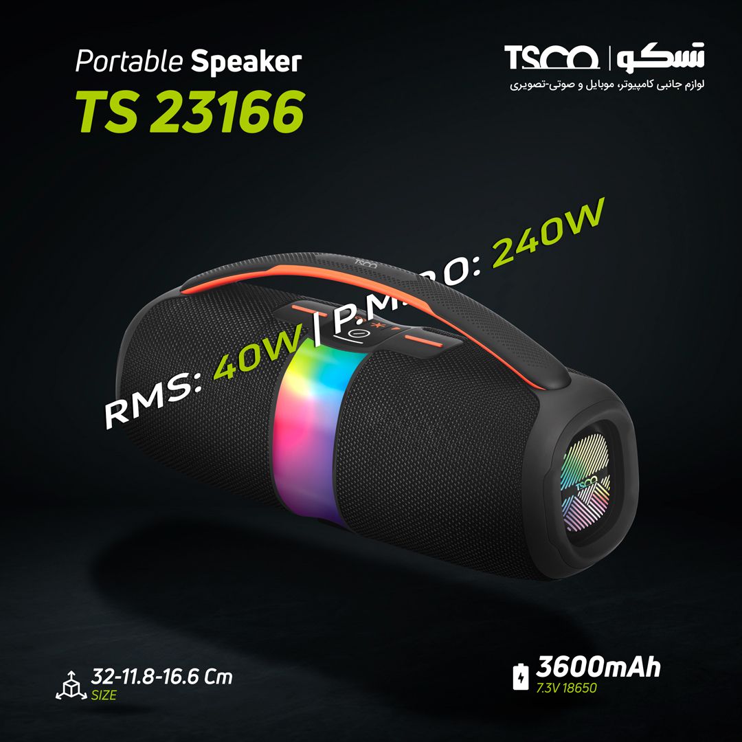 اسپیکر بلوتوثی قابل حمل تسکو مدل TSCO TS23166