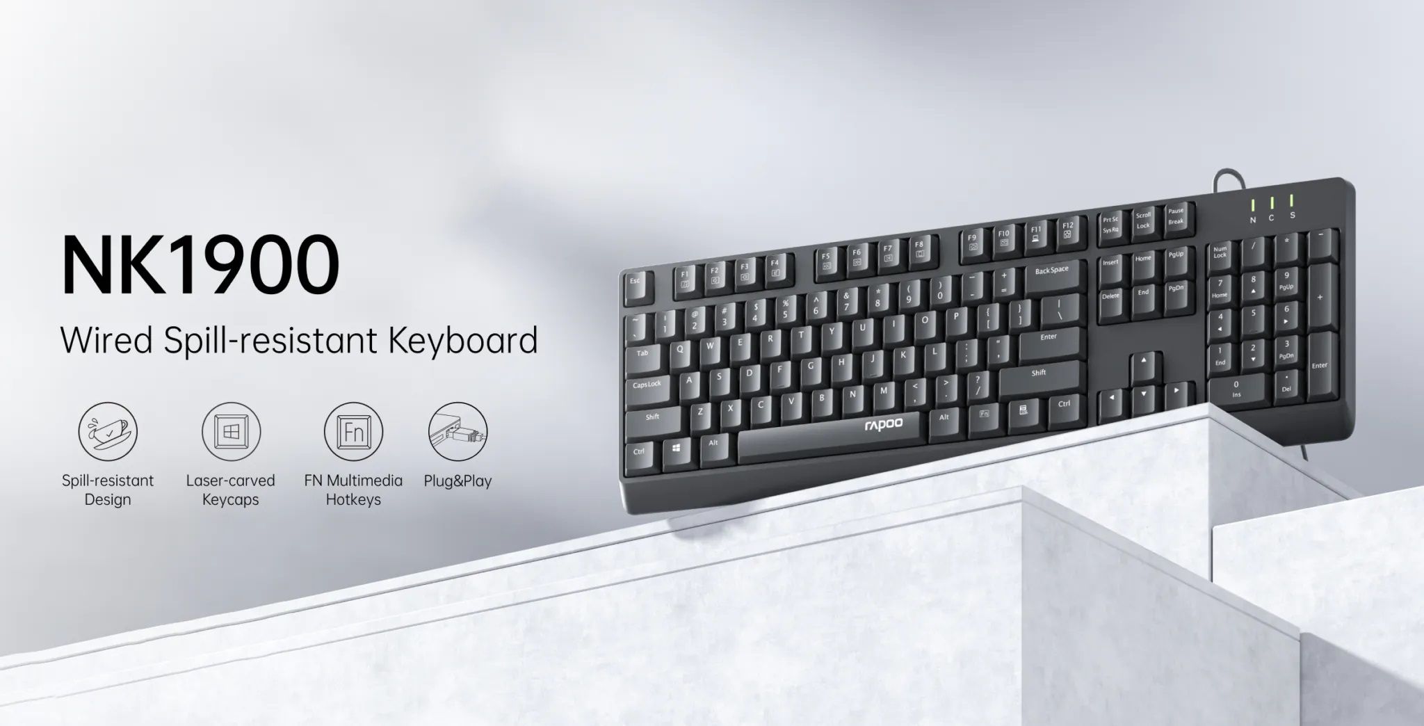 کیبورد سیمی راپو مدل RAPOO NK1900