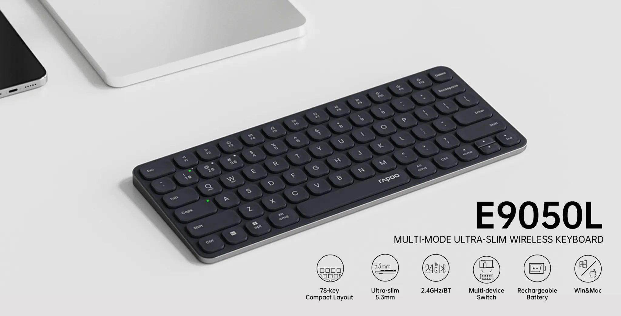 کیبورد بی سیم رپو مدل RAPOO E9050L