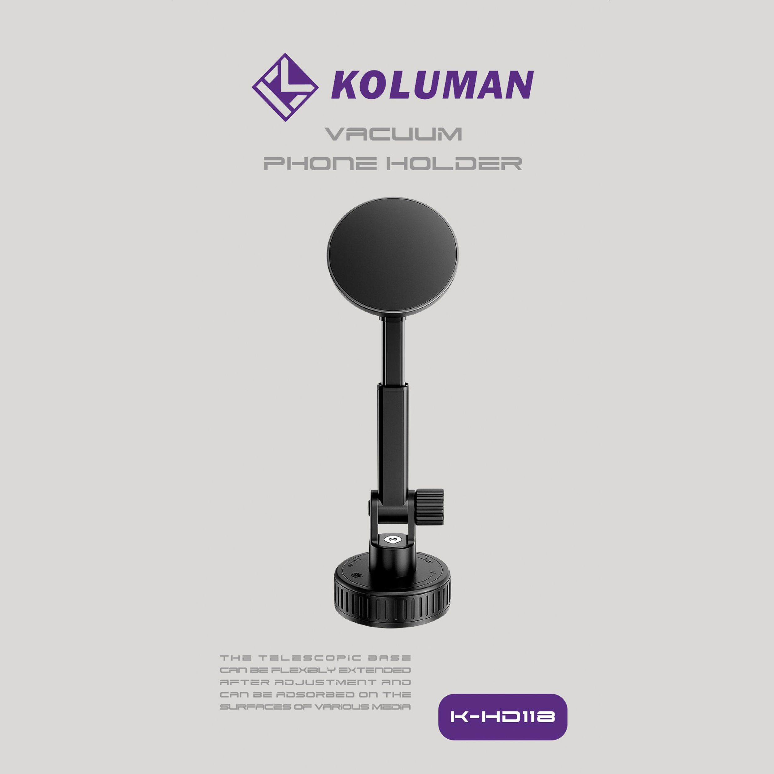 هولدر موبایل مگنتی وکیومی کلومن مدل KOLUMAN K-HD118