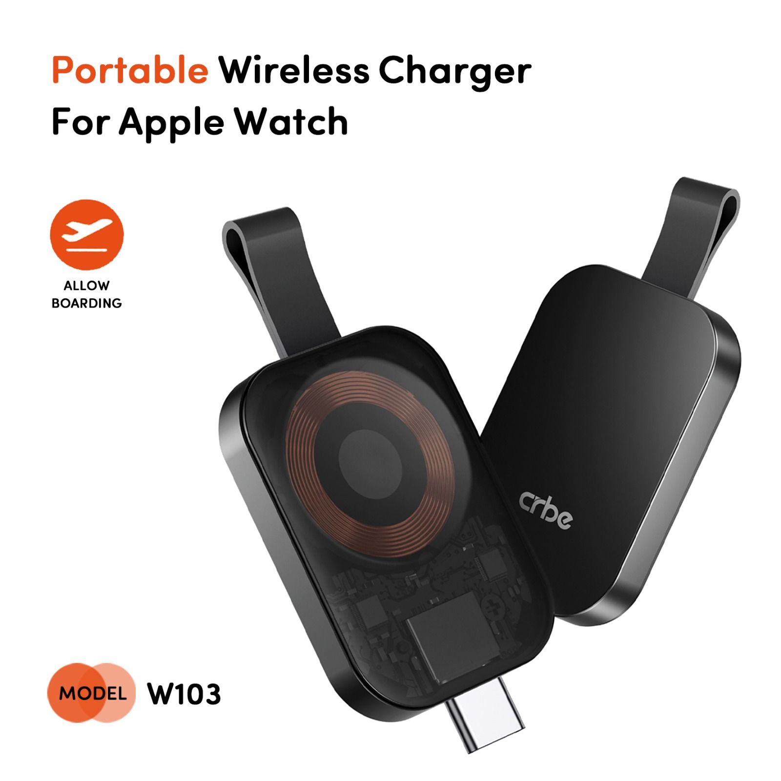 شارژر بی سیم قابل حمل هوشمند مدل Crbe W103 مناسب Apple Watch