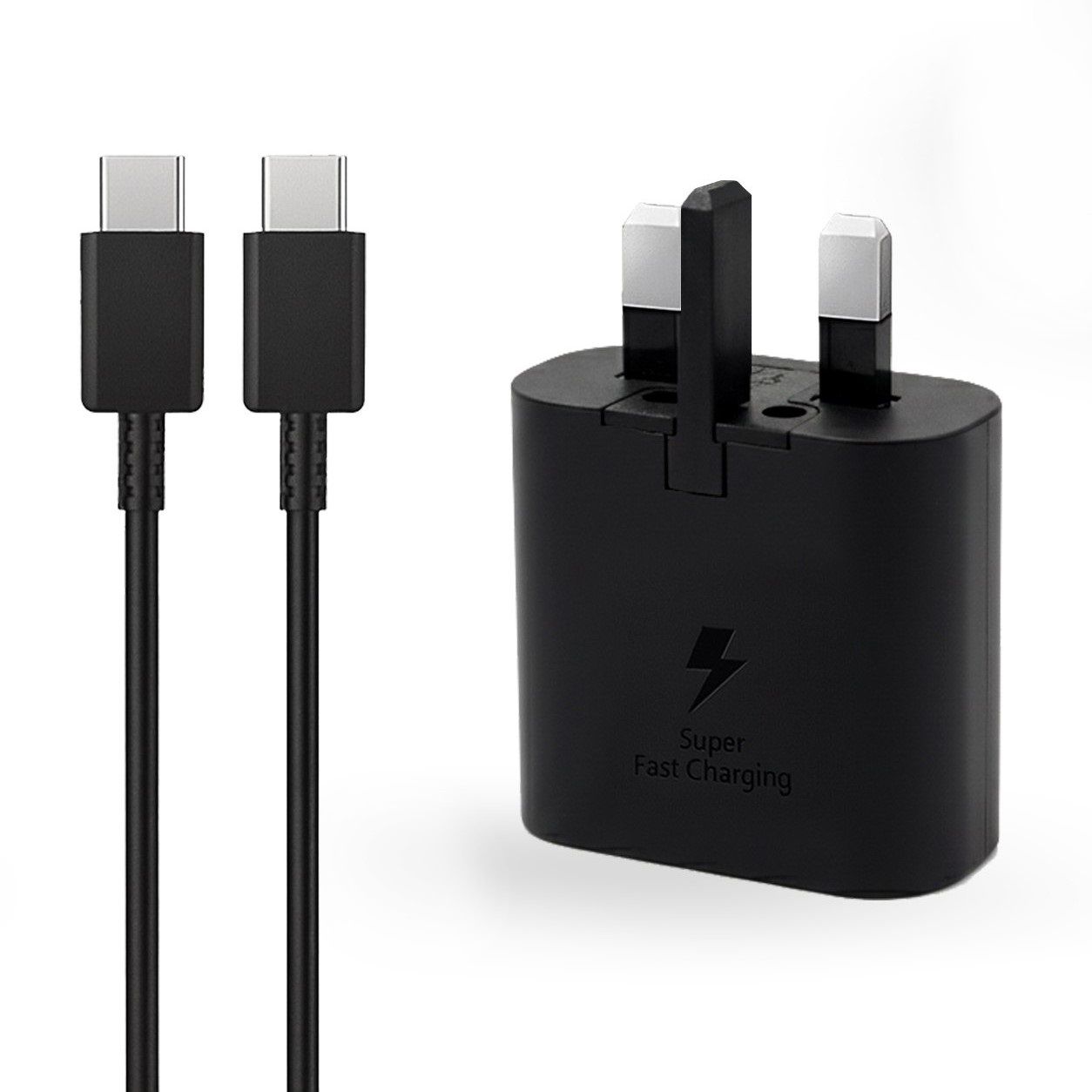 شارژر دیواری سه پین 25 وات سامسونگ مدل SAMSUNG 25W به همراه کابل