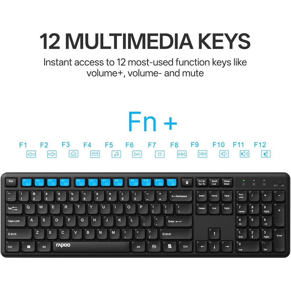 کیبورد و ماوس بی سیم رپو مدل Rapoo X2100