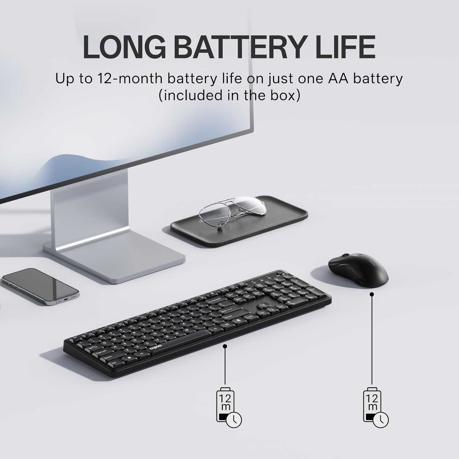 کیبورد و ماوس بی سیم رپو مدل Rapoo X2100