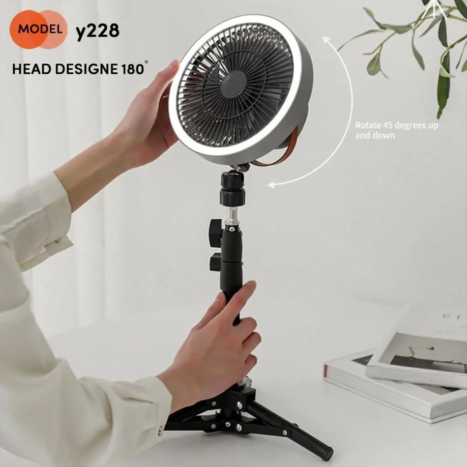 پنکه شارژی پایه دار سه کاره کربی مدل Crbe Y-228