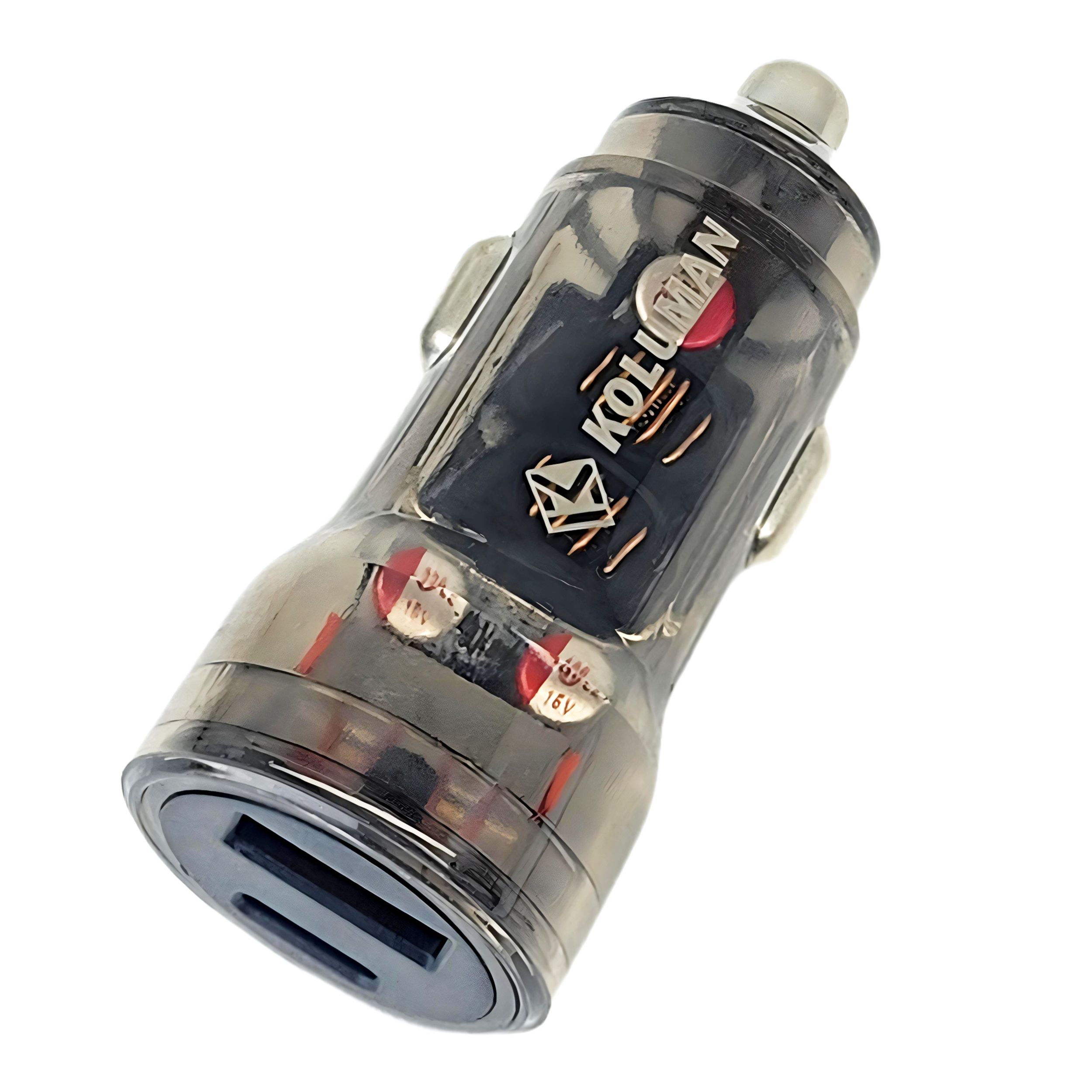 شارژر فندکی فست شارژ دو پورت خودرو کلومن مدل KOLUMAN K-C103 55W