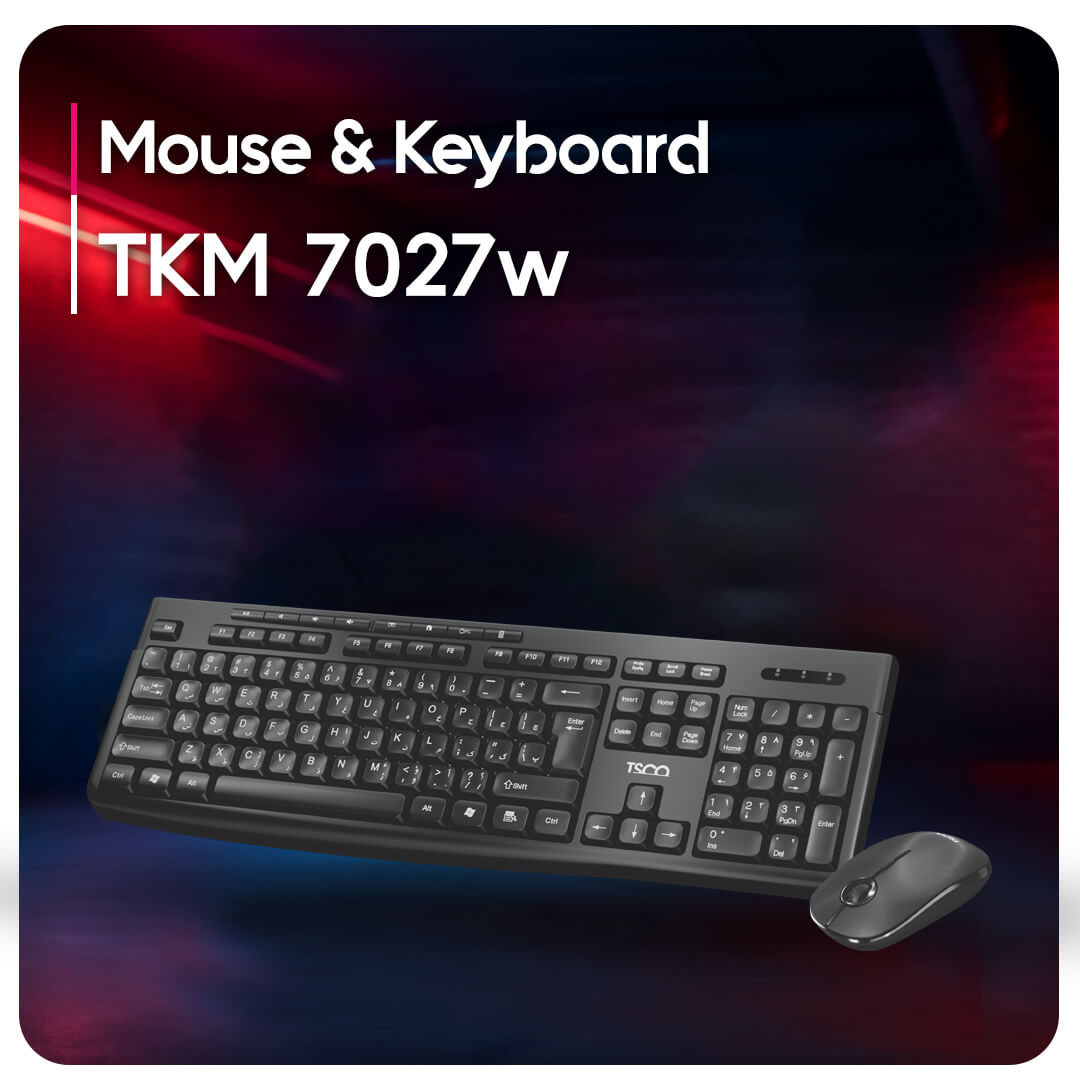 کیبورد و ماوس بی سیم تسکو مدل TSCO TKM7027W