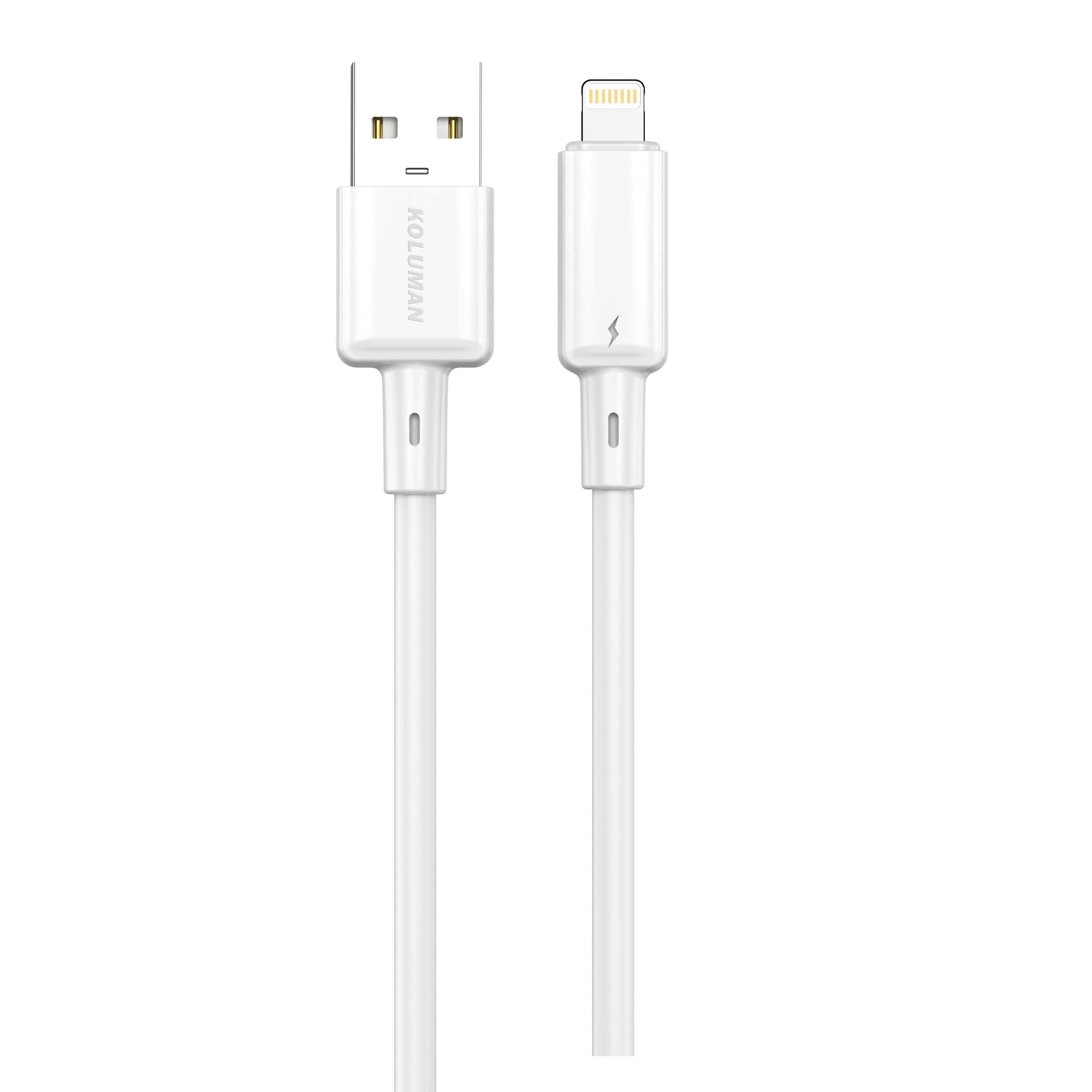 کابل فست شارژ و دیتا USB به لایتنینگ کلومن مدل KOLUMAN KD-06 2.4A طول 1 متر