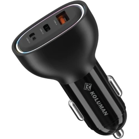 شارژر فندکی فست شارژ سه پورت خودرو کلومن مدل KOLUMAN K-C102 60W