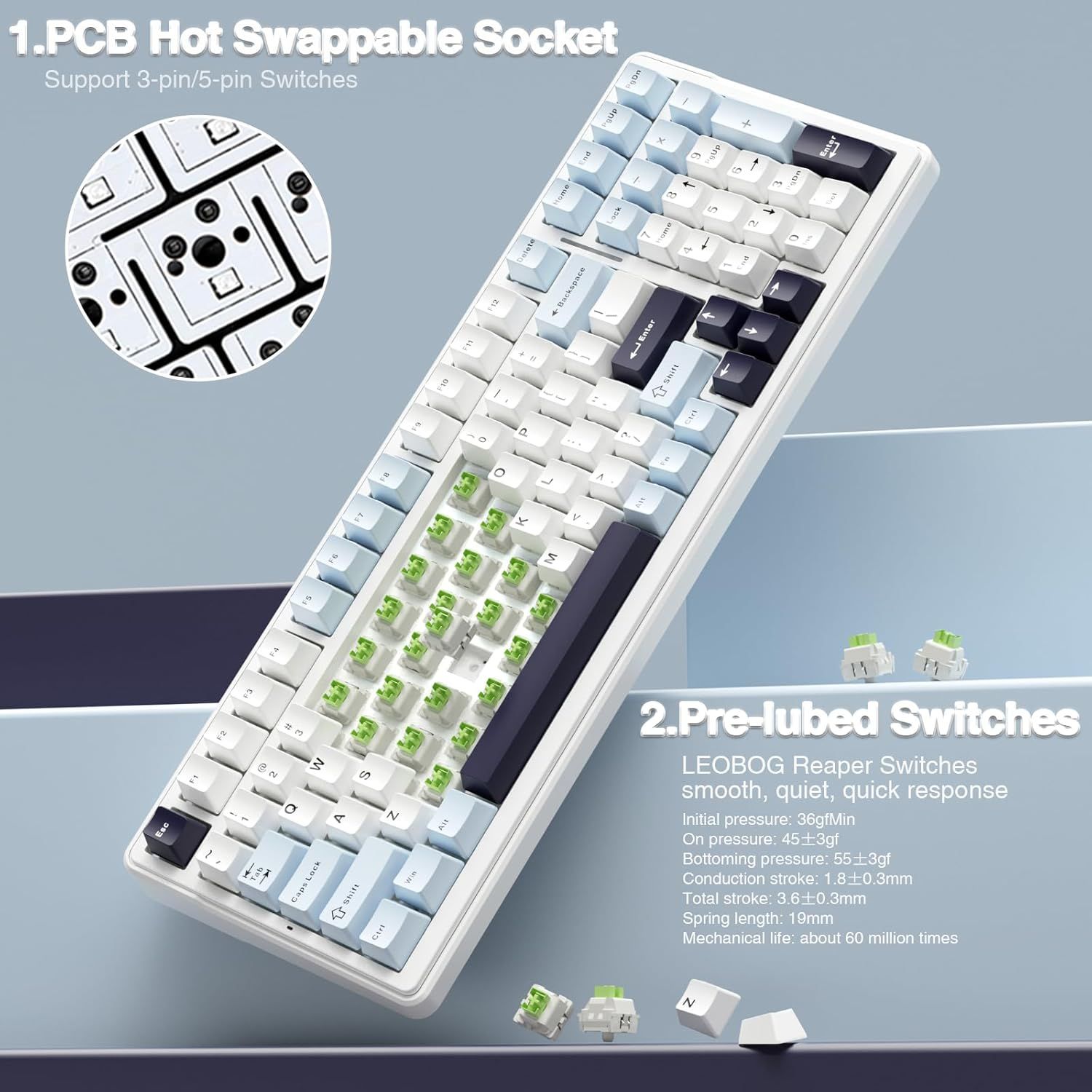 کیبورد گیمینگ بی سیم بلوتوثی مکانیکال آئولا مدل AULA F99 NIMBUS SWITCH