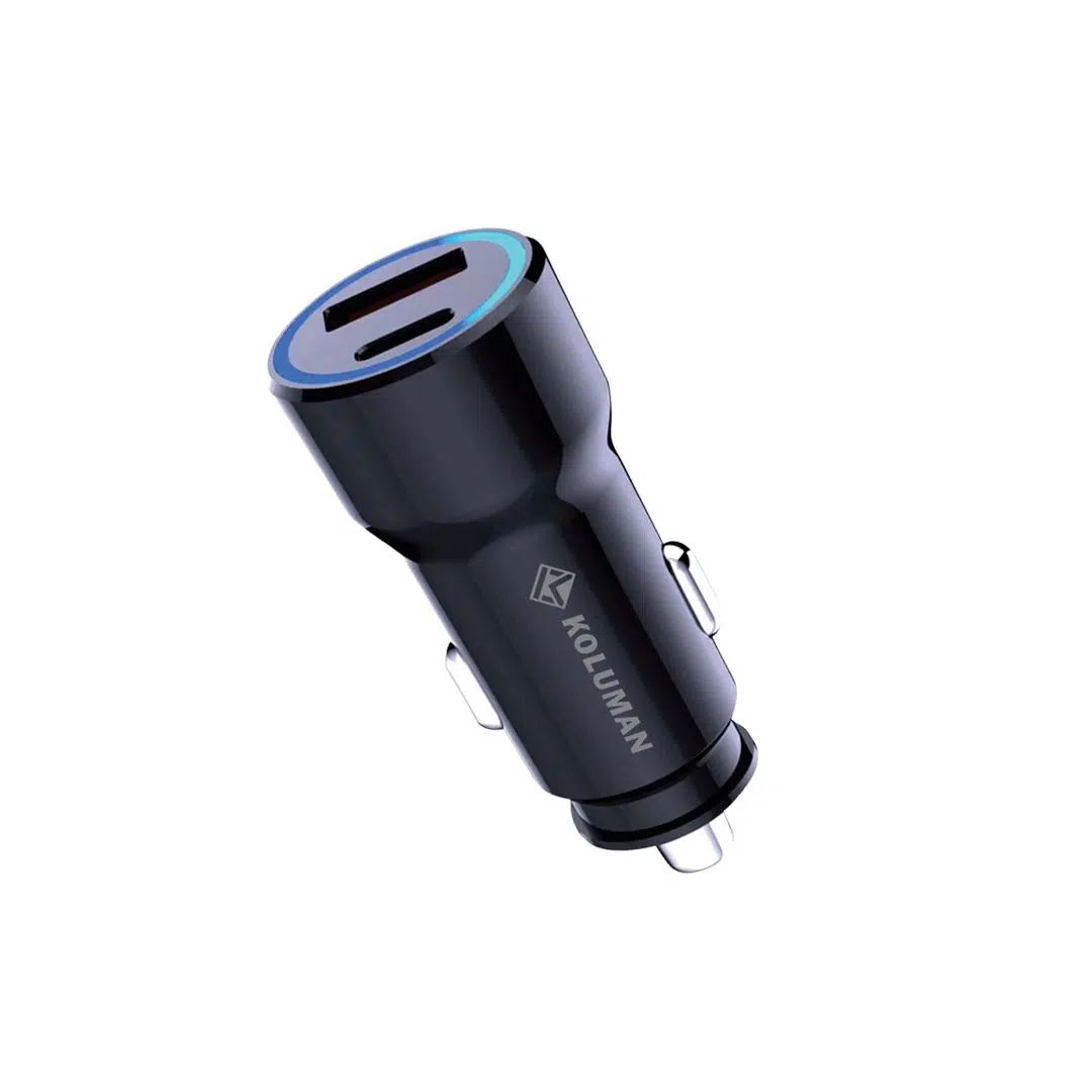 شارژر فندکی فست شارژ دو پورت خودرو کلومن مدل KOLUMAN K-C104 48W