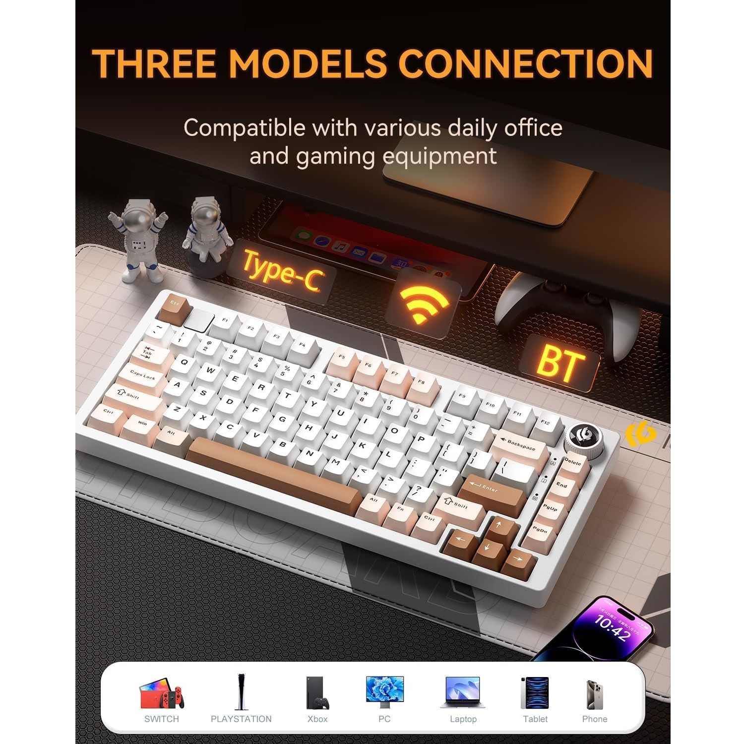 کیبورد گیمینگ بی سیم بلوتوثی مکانیکال لئوباگ مدل leobog HI75C PRO Turquoise Switch
