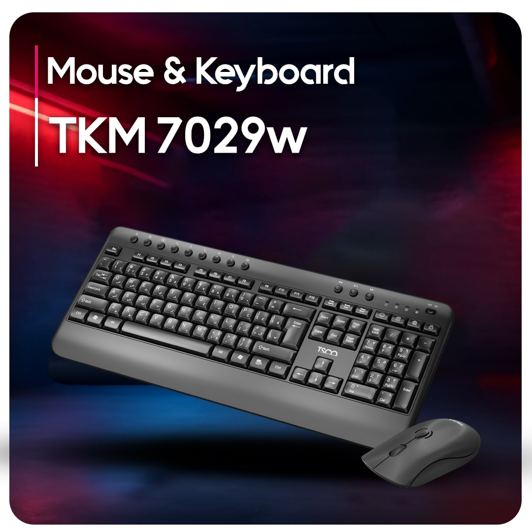 کیبورد و ماوس بی سیم تسکو مدل TSCO TKM7029W