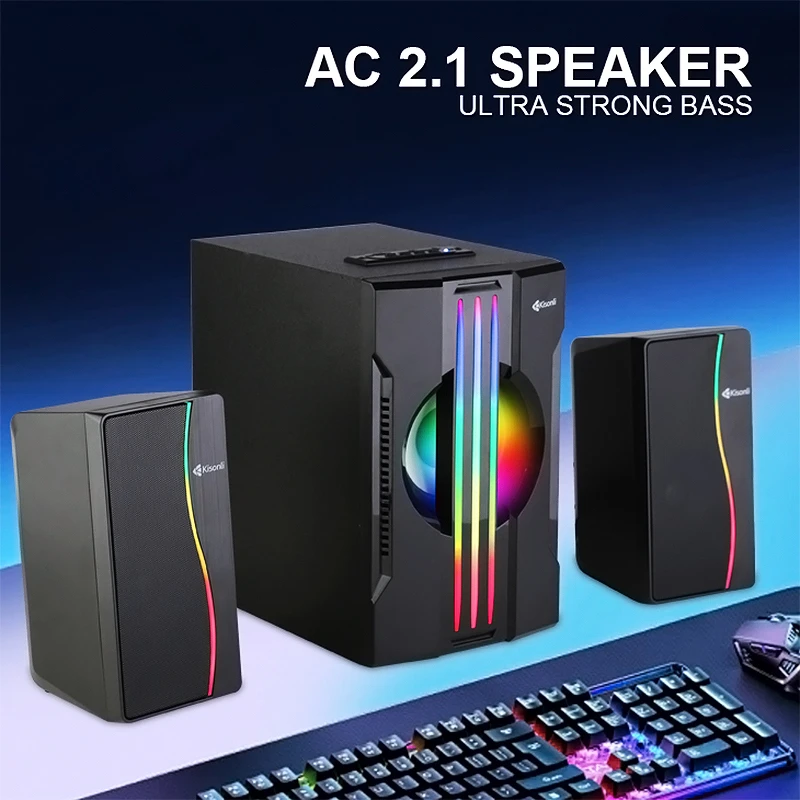 اسپیکر سه تکه سیمی و بلوتوثی کیسونلی مدل Kisonli TM-9100A