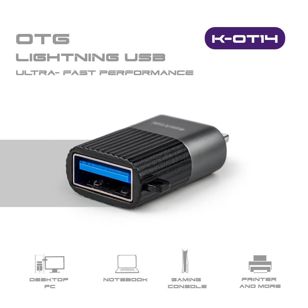 مبدل OTG تبدیل USB به لایتنینگ کلومن مدل KOLUMAN K-OT14