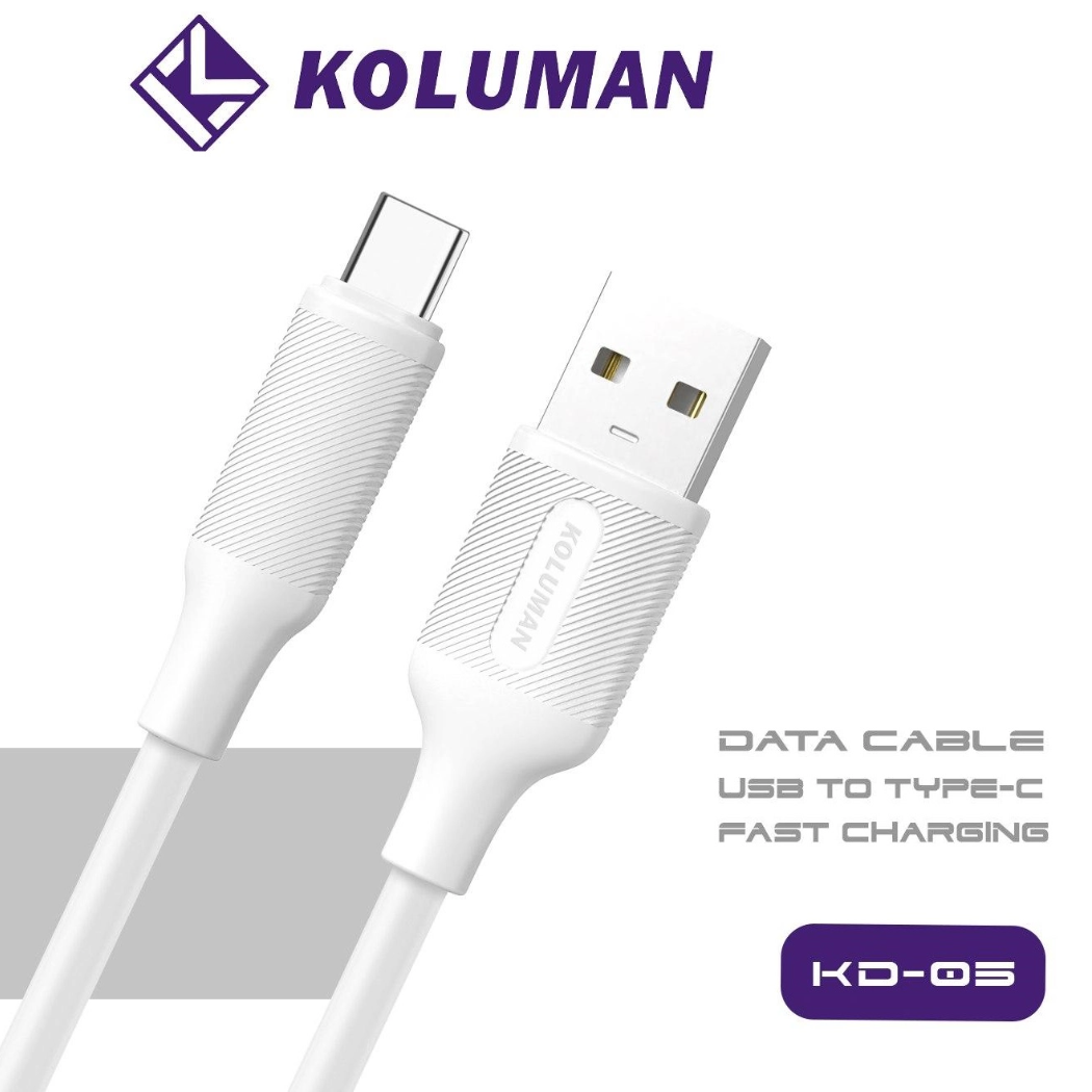 کابل فست شارژ و دیتا USB به Type-C کلومن مدل KOLUMAN KD-05 2.4A طول 1 متر