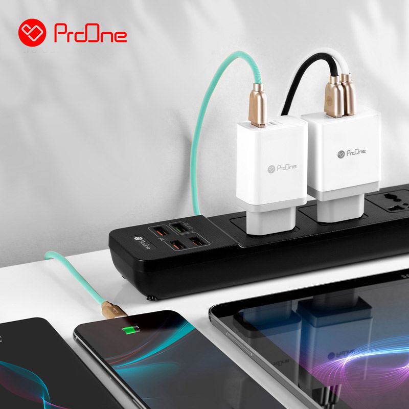 کابل شارژ و دیتا USB به microUSB پرووان مدل ProOne PCC135 C02 Series 2.1A طول 1 متر