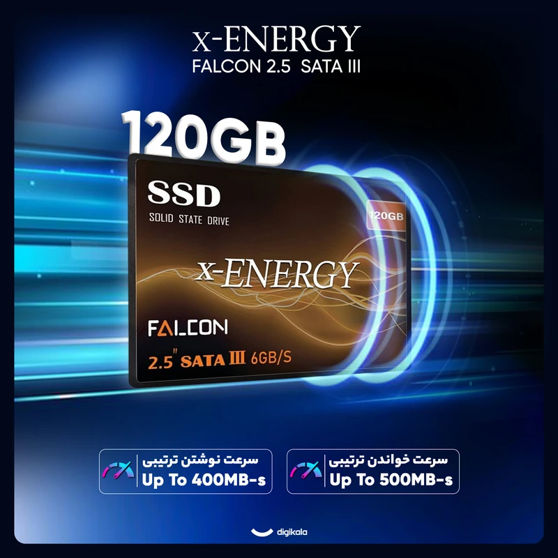 حافظه اس اس دی اینترنال ایکس انرژی مدل SSD X-Energy Falcon ظرفیت 120 گیگابایت
