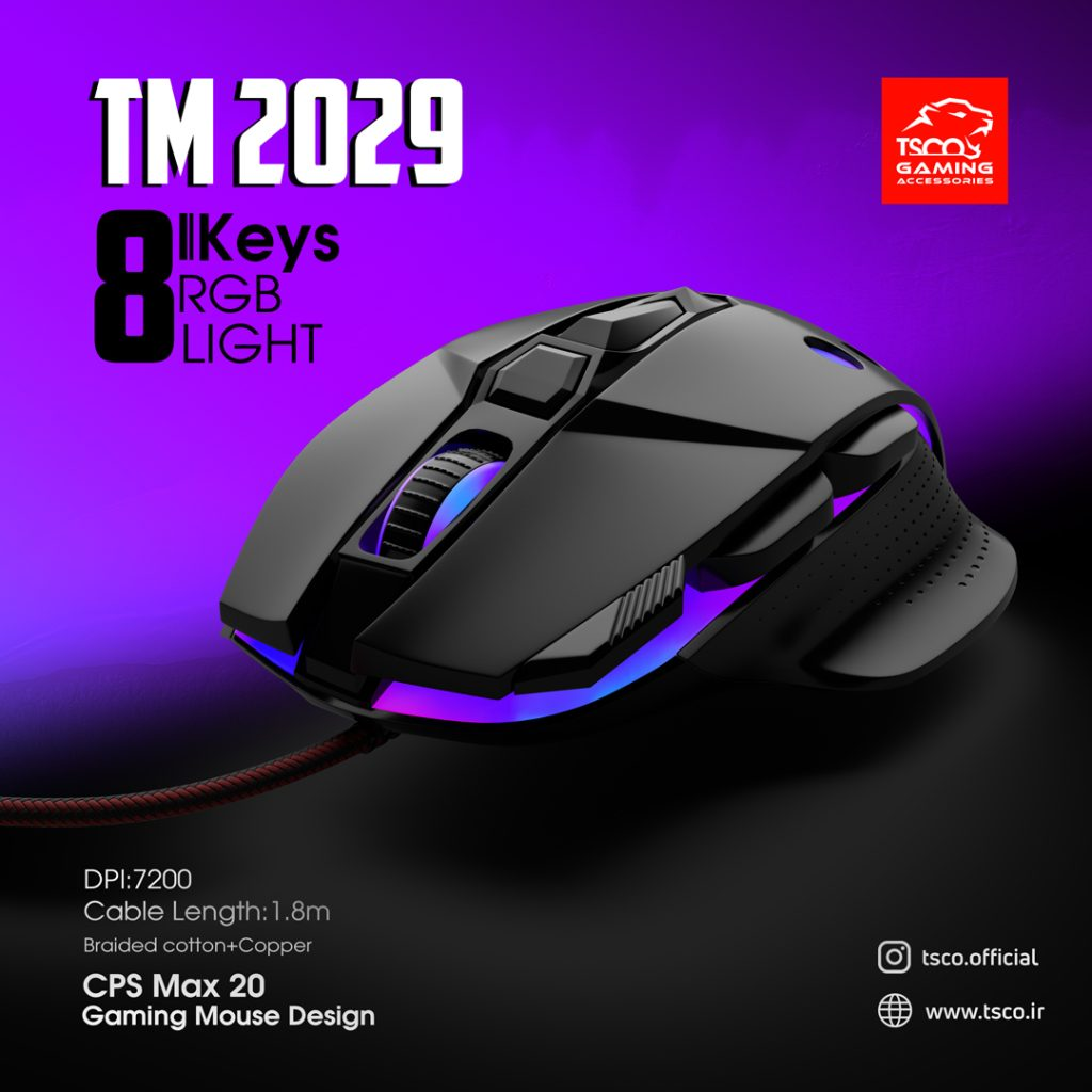 ماوس گیمینگ سیمی تسکو مدل TSCO TM2029GA