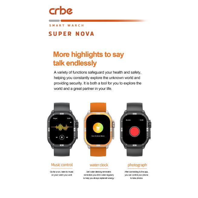 ساعت هوشمند کربی مدل Crbe SUPER NOVA